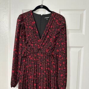 Express Red Floral Dress